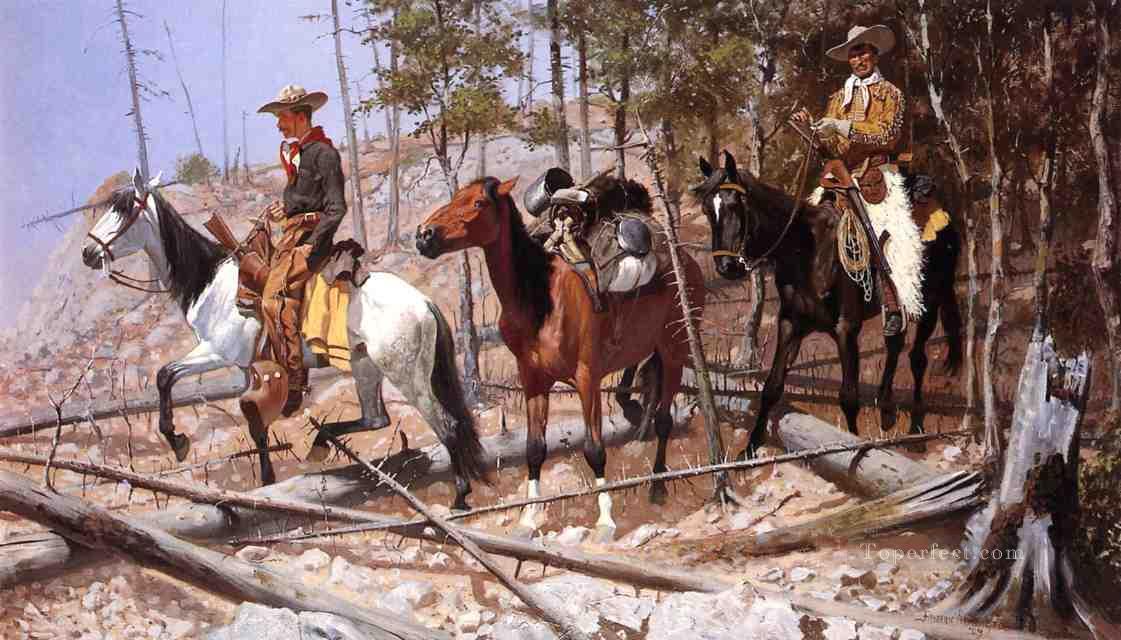 Prospecting for Cattle Range Old American West Frederic Remington Oil Paintings